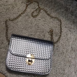 NWOT Silver and gold crossbody bag